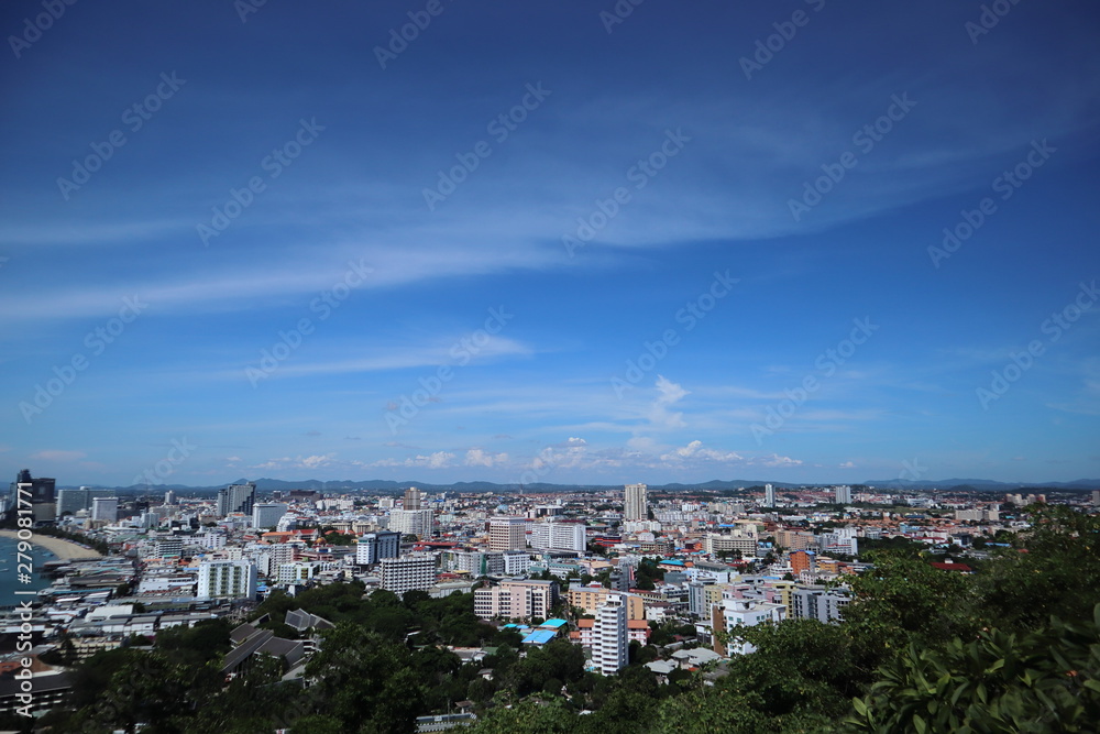 top view of the pattaya city