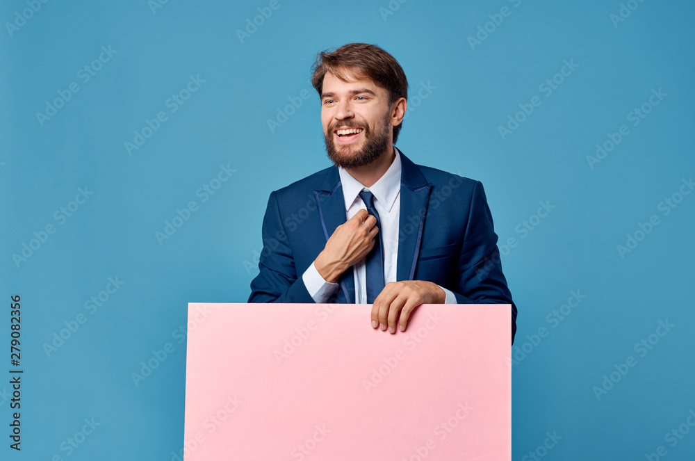 businessman holding blank sign businessman holding blank sign