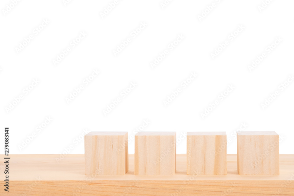 empty wooden table and wooden block with white background. Including clipping path for product display montage or design layout. empty wooden table and wooden block with white background. Including clipping path for product display montage or design layout.