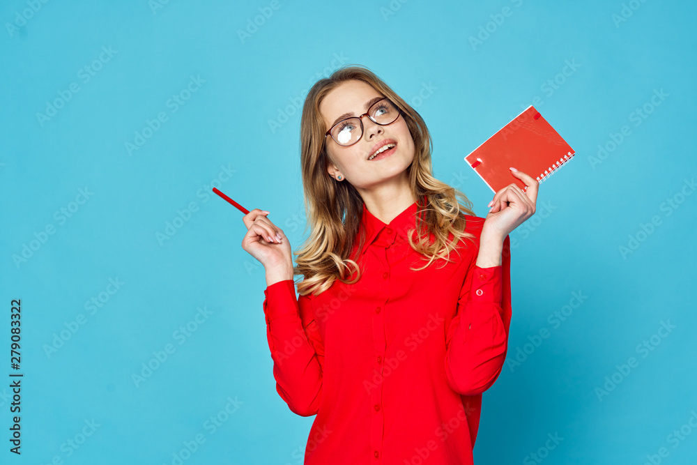 portrait of young woman with brush and paint portrait of young woman with brush and paint