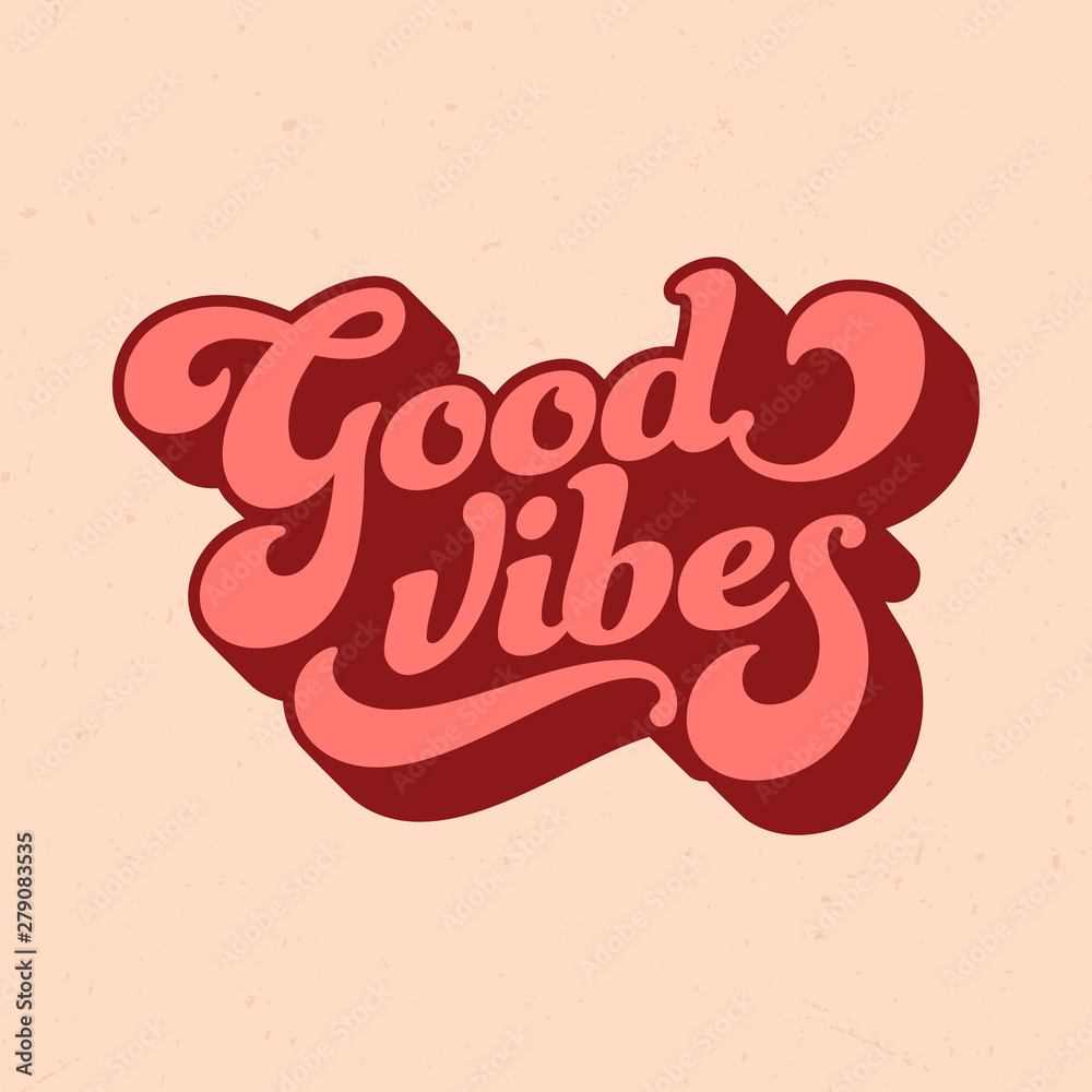 Retro Style Good Vibes - Tee Design For Printing