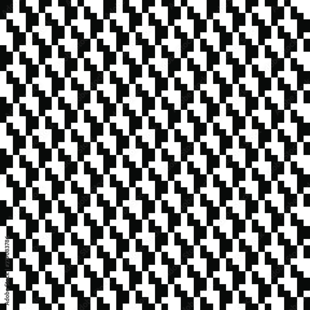 Fototapeta premium Seamless geometric pattern. Black and white texture. Abstract background with 3d effect.