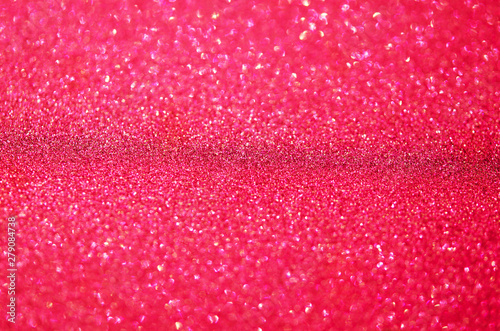 Red glitter bokeh background. Festive concept. - Image