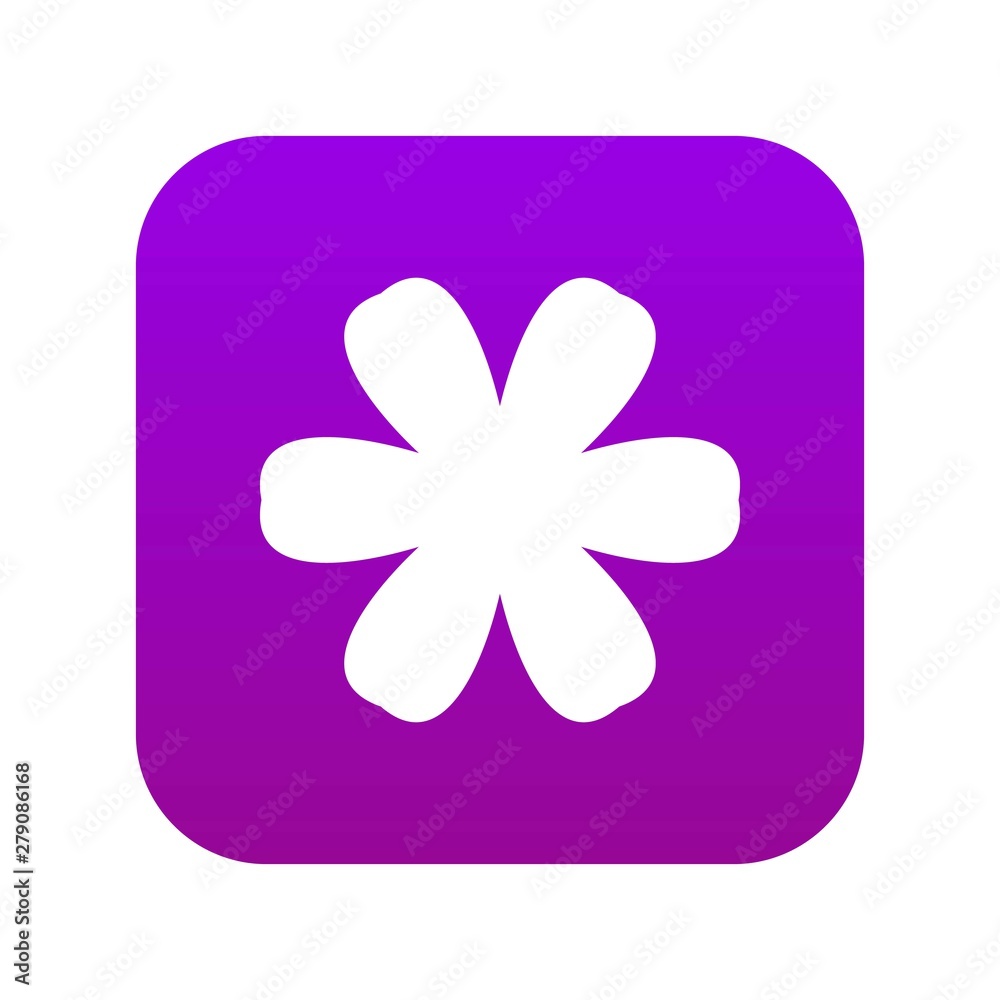 Flower icon digital purple for any design isolated on white vector illustration Flower icon digital purple for any design isolated on white vector illustration