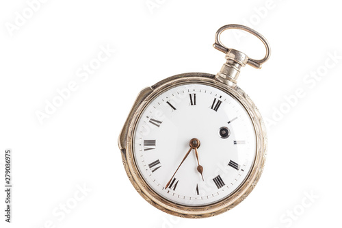 vintage pocket watch isolated on white background