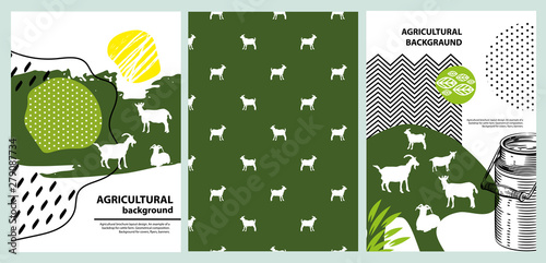 Agricultural brochure layout design. Background for covers, flyers, banners.