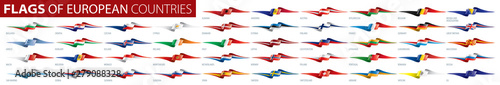 Set of flags of Europe. Vector illustration