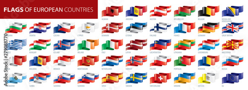 Set of flags of Europe. Vector illustration