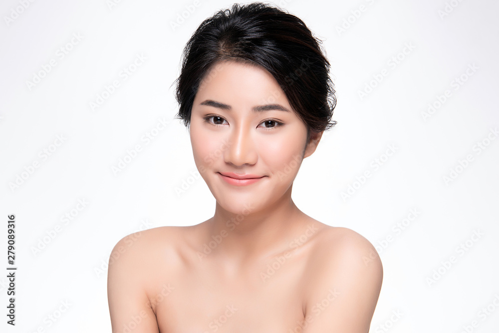 Beautiful Young Asian Woman with Clean Fresh Skin, Beautiful Young Asian Woman with Clean Fresh Skin,