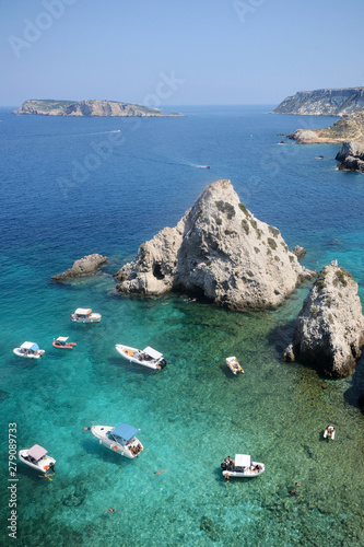 the sea and rocks of the Tremiti Islands in the Adriatic sea 