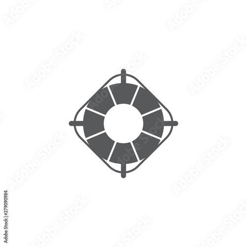 Lifebuoy vector icon, isolated on white background