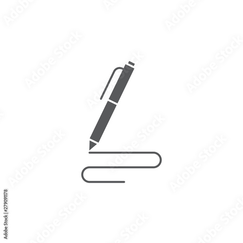 Pen, write vector icon isolated on white background