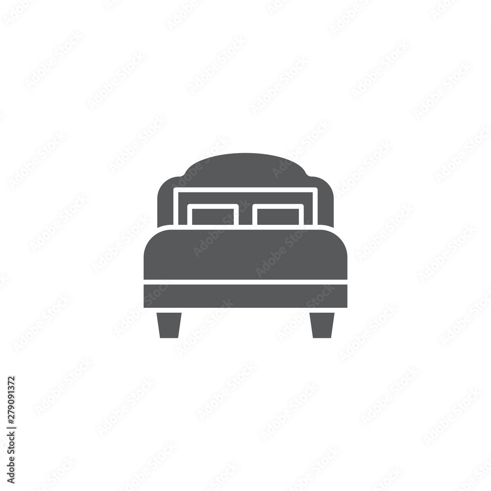 Single bed vector icon isolated on white background Single bed vector icon isolated on white background