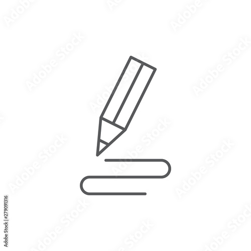 Pen, write vector icon isolated on white background