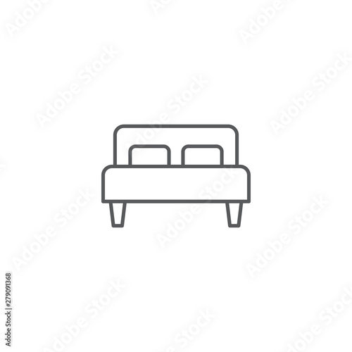 Single bed vector icon isolated on white background
