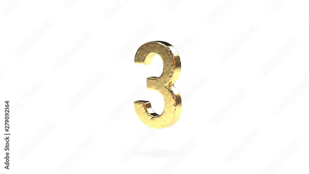 Animation of Casting a 3D Roboto Liquid Gold Font. Number Three (3) is Poured, Hardens and Rotates Isolated on a White Background. Luma Matte Included. Animation of Casting a 3D Roboto Liquid Gold Font. Number Three (3) is Poured, Hardens and Rotates Isolated on a White Background. Luma Matte Included.