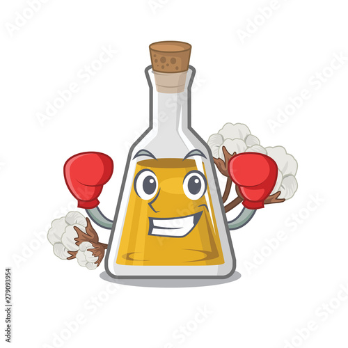 Boxing cottonseed oil in a mascot bottle
