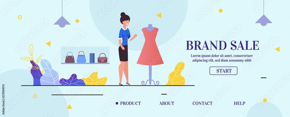 Landing Page Presenting Clothing Store Brand Sale