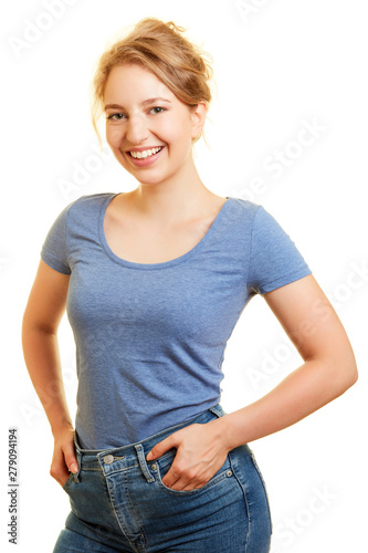 Smiling young blond woman