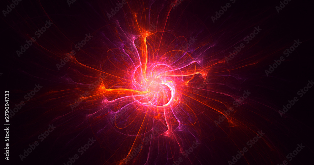 3D rendering abstract red fractal light background 3D rendering abstract red fractal light background