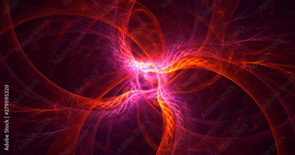 3D rendering abstract red fractal light background 3D rendering abstract red fractal light background