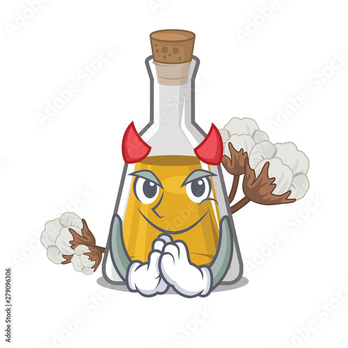 Devil cottonseed oil in the cartoon shape