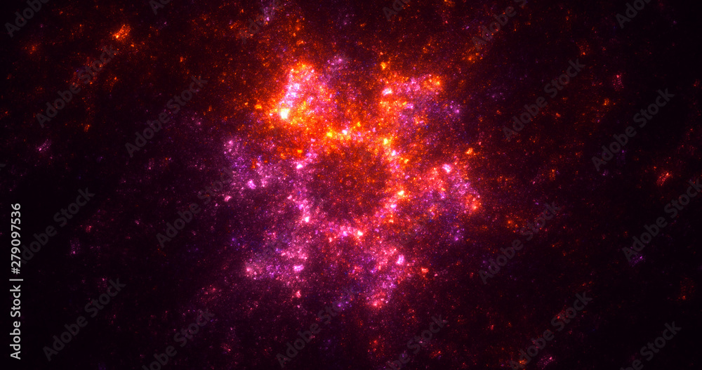 Fototapeta premium 3D rendering abstract red fractal light background