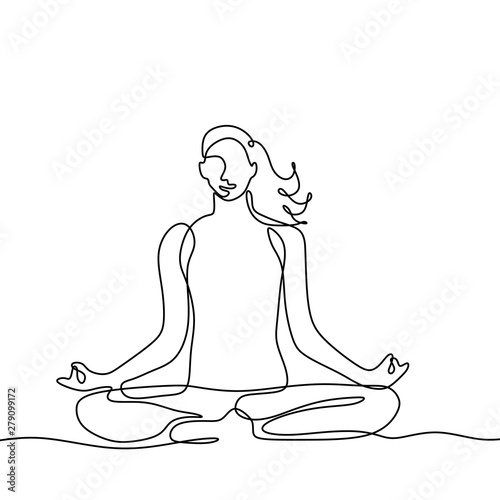 Girl doing yoga continuous ...