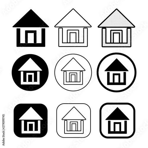 simple house symbol and home icon sign