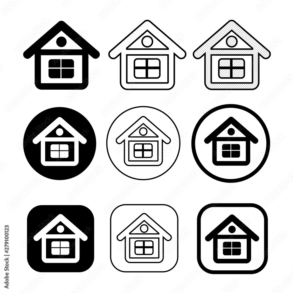 simple house symbol and home icon sign