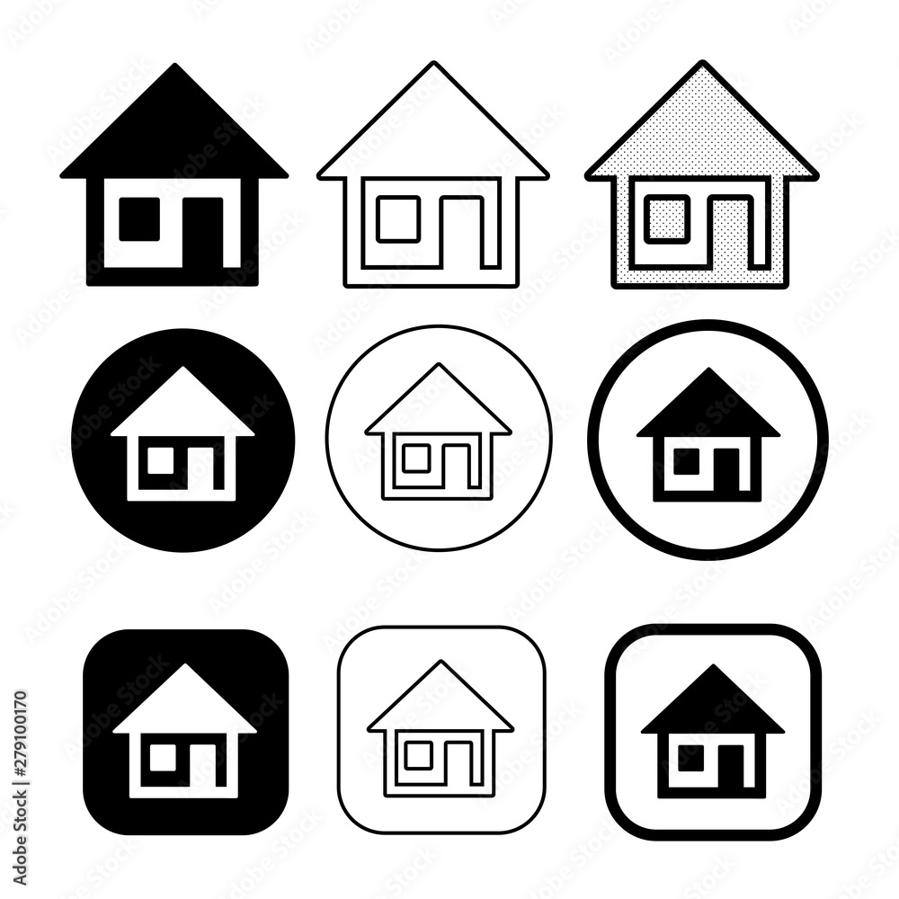 simple house symbol and home icon sign