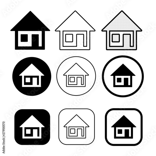 simple house symbol and home icon sign