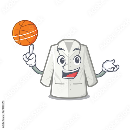 With basketball doctor coat in the cartoon shape