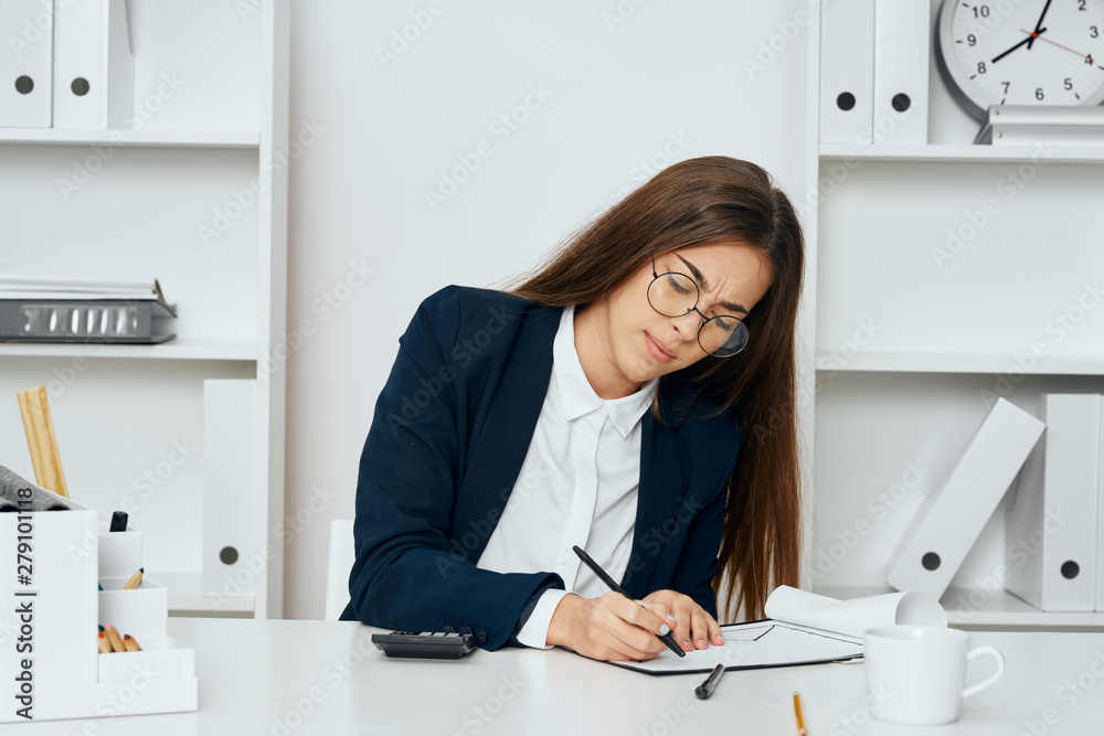 businesswoman working in office businesswoman working in office
