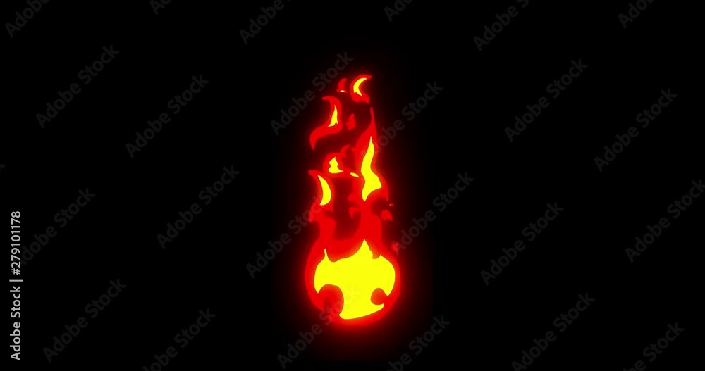 Cartoon Bonfire Torch Fire Animation. Small Torch, Link, Flambeau2D Animation Cartoon Fire 4k of Raging Flames
