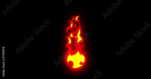 Cartoon Bonfire Torch Fire Animation. Small Torch, Link, Flambeau2D Animation Cartoon Fire 4k of Raging Flames