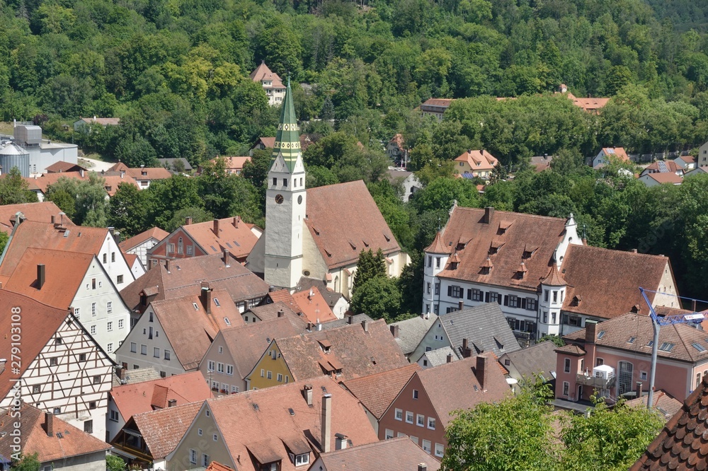 Bayern - Pappenheim - Evangelische Kirche und altes Schloss