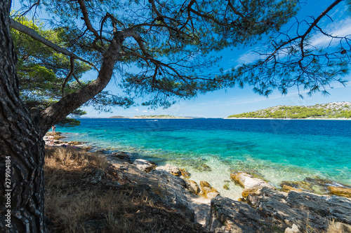 Fototapeta Naklejka Na Ścianę i Meble -  Idilic view on the mediterranean sea, Murter, Dalmatia, Croatia