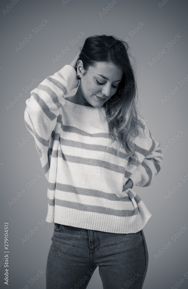Portrait of young attractive woman with happy and smiling face. Human expressions and emotions Portrait of young attractive woman with happy and smiling face. Human expressions and emotions