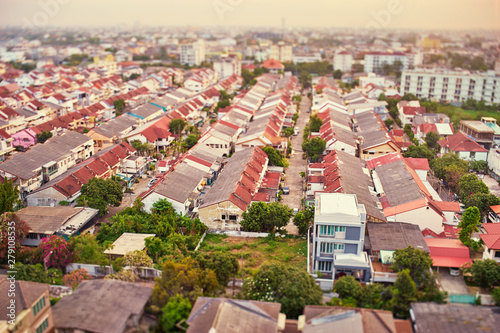 Cityscape. Bangkok, Thailand. View of local low rise buildings.