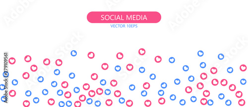 Social Network marketing like and heart icon