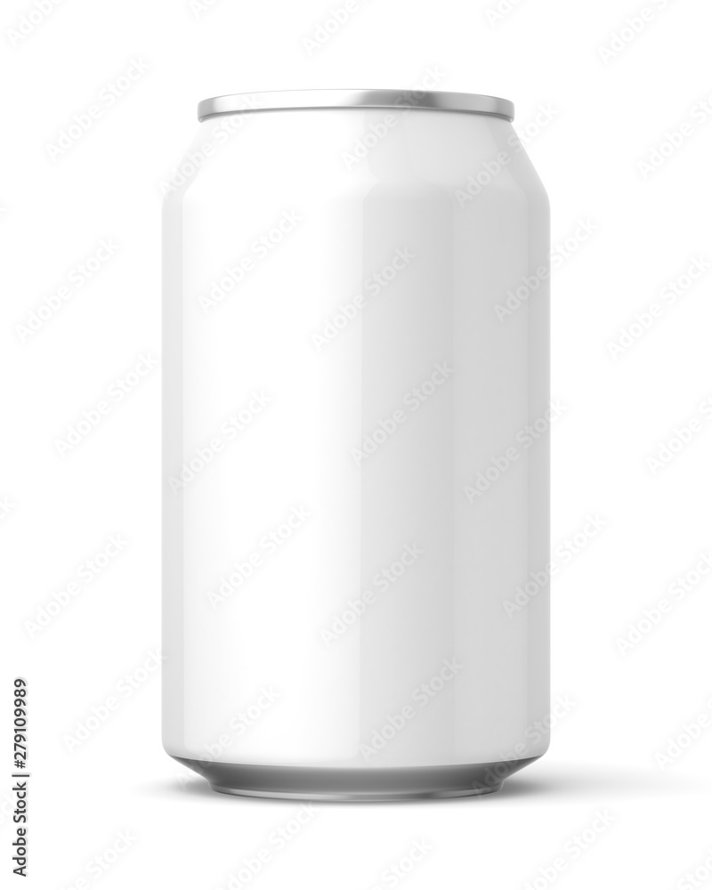 3d rendered glossy white 330ml can on a white background. 3d rendered glossy white 330ml can on a white background.