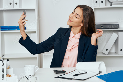 businesswoman working in office