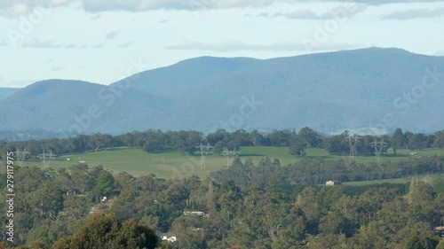 Dandenong ranges, Melbourne Australia on a clear winters day. TILT UP photo