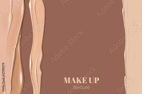 Realistic foundation creamy texture for beauty products ad, 3d effect