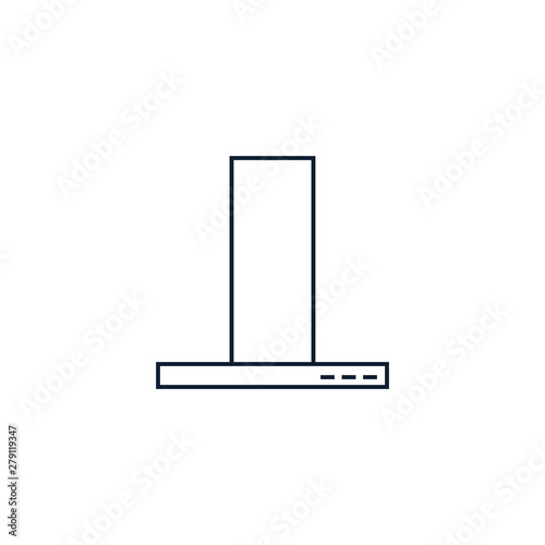 Exhaust, extractor hood line icon, kitchen furniture.Vector Illustration