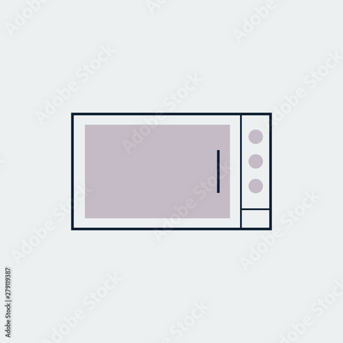 Microwave icon, kitchen furniture.Vector Illustration