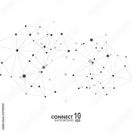 Modern vector design with elements of molecular connection lines