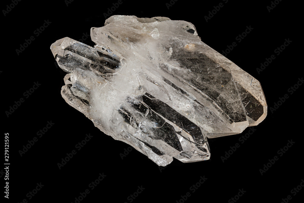 Macro mineral stone rhinestone, rock crystal on a black background Macro mineral stone rhinestone, rock crystal on a black background