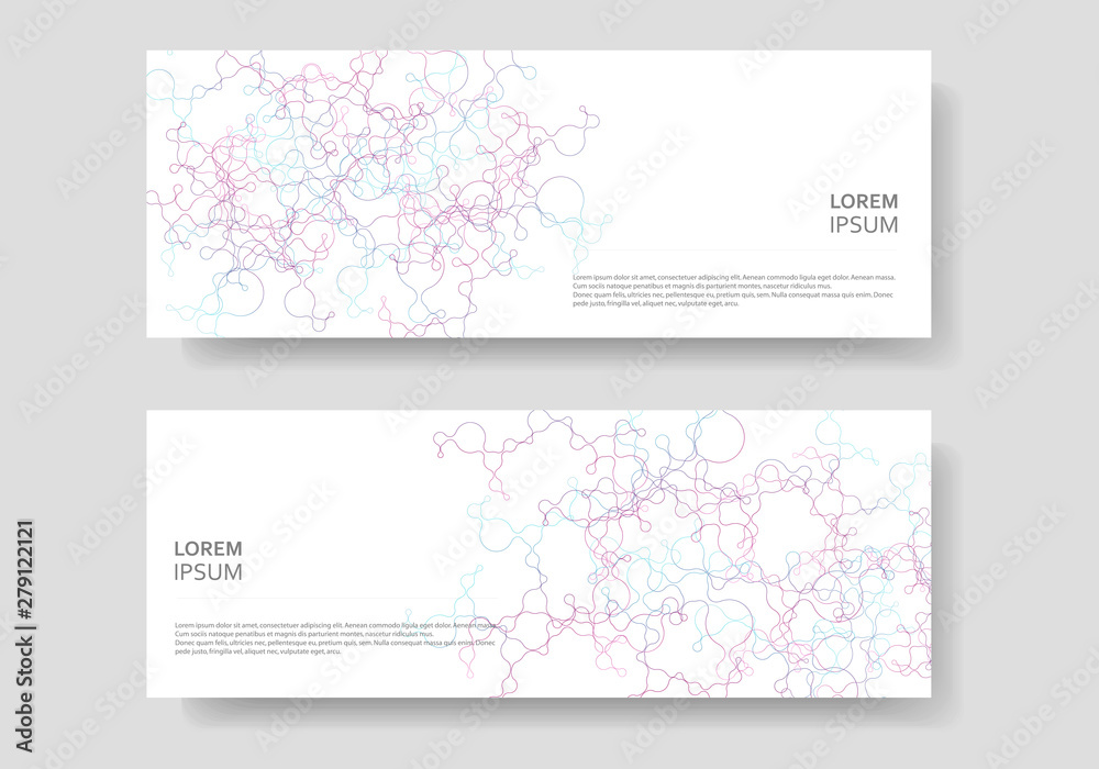 Vector connect lines and dots. Banner template for technology design
